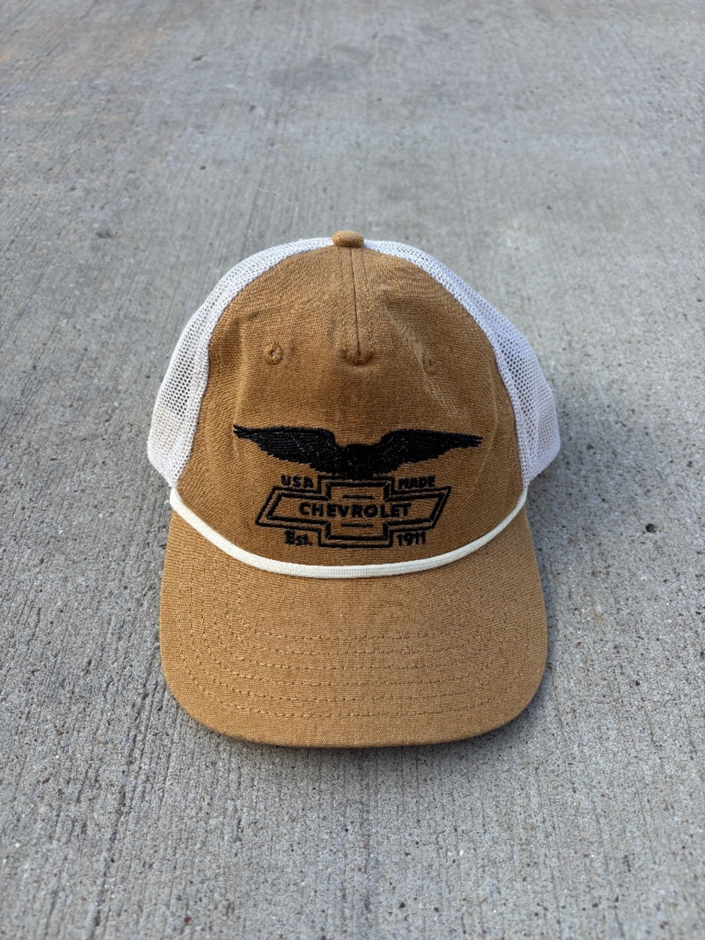 Tan GM Chevrolet Mesh Snapback Hat